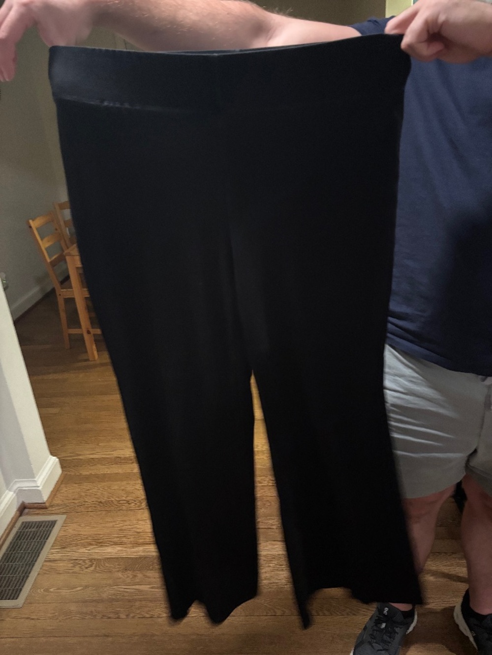 COS Black Wide Leg Pull-On Pants Split Hem Size L